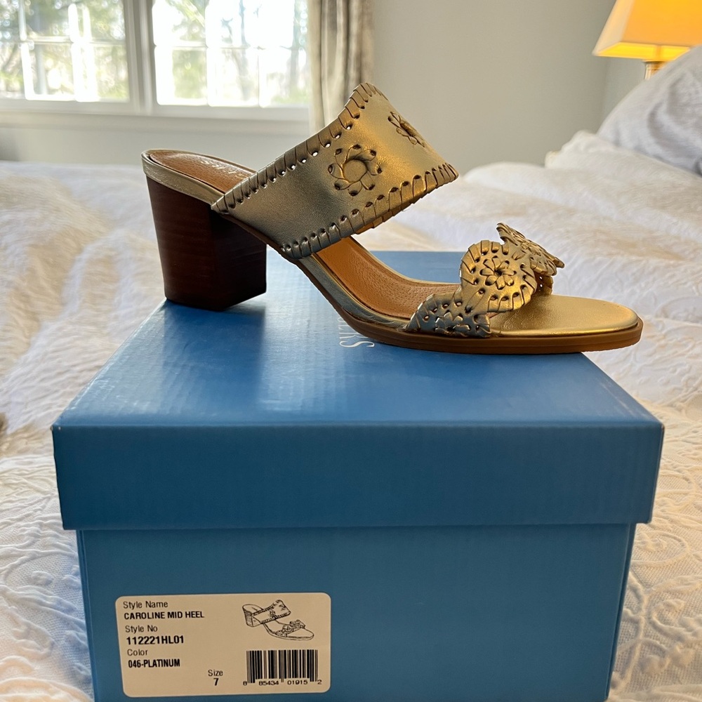 BNWT Jack Rogers Platinum Slide Sandals - Picture 4 of 5